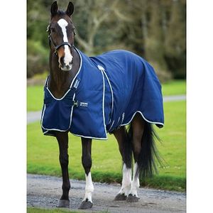 Rambo Optimo Stable Sheet - Navy/Beige/Baby Blue/Navy