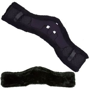Total Saddle Fit Shoulder Relief Dressage Girth Cover - Black Sheepskin