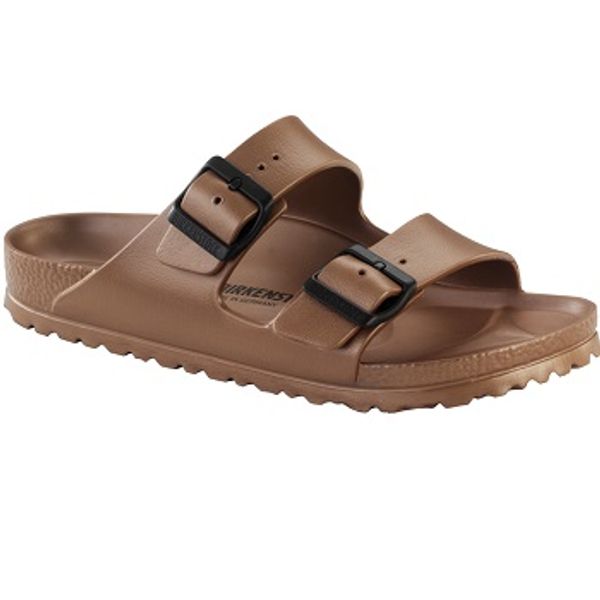 birkenstock arizona essentials metallic copper