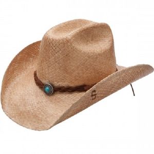 Stetson Flatrock Shapeable Straw Cowboy Hat - Natural/Burned