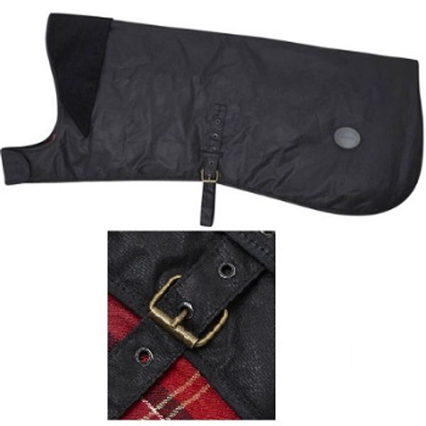 barbour waxed cotton dog coat