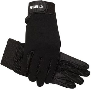 SSG Unisex Cotton Gripper Winter Gloves - Black