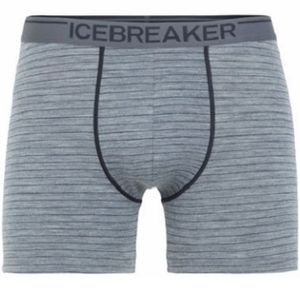 Icebreaker Men's Anatomica Boxers - Gritstone Heather/Black Stripe