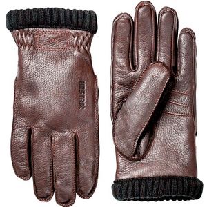 Hestra Deerskin Primaloft Rib Gloves - Dark Brown