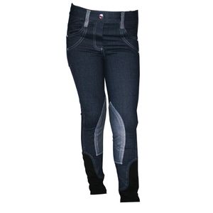 Horseware Kids Denim Knee Patch Breech - Dark Denim