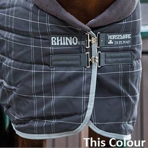 Rhino 150g Stable Hood - Charcoal/White Check with Grey