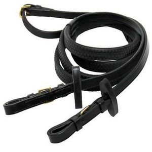 Rambo Micklem Rubber Reins - Brown