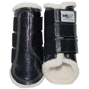 DSB Dressage Sport Boots - Patent - Glitter Grey/White