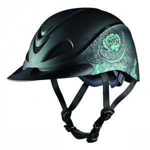 Troxel Rebel Riding Helmet - Turquoise Rose