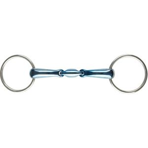 JP Blue Steel Double Jointed Loose Ring Snaffle Bit