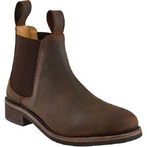 Old West Women's Leather Round Toe Chelsea Boots