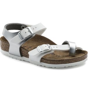 Birkenstock Kids Taormina Soft Birko-Flor Sandals Metallic Silverwhite(1009494) *Discontinued*