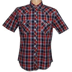 Wrangler Men’s Retro Modern Fit Short Sleeve Shirt - Navy Paprika