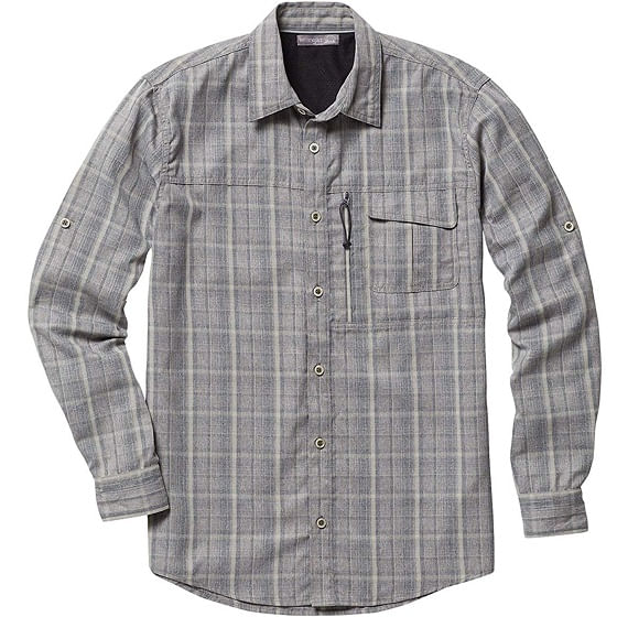 Wrangler Men's Outdoor Wicking Plaid Utility Shirt - Pewter |   | Equestrian and Outdoor Superstore