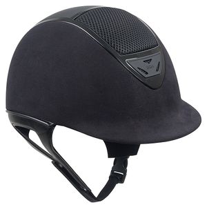 IRH IR4G XLT Riding Helmet - Black Amara Suede with Gloss Vent