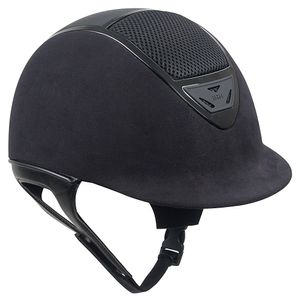 IRH IR4G XLT Riding Helmet - Black Amara Suede w/Gloss Vent