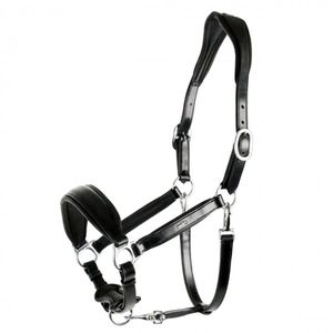 Schockemohle Sports Fremont Anatomical Leather Halter - Black/Silver