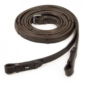 Schockemohle Sports Rubber Back Reins - Brown/Silver