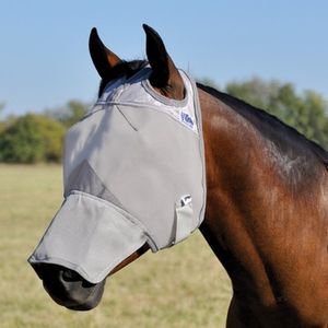 Cashel Crusader  Long Nose Fly Mask with  No Ears - Grey