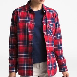 The North Face Women's Boyfriend Shirt - Red Berkley Twill Plaid