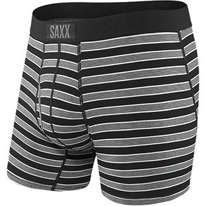 Saxx Men's Ultra Boxer Briefs - Black Crew Stripe