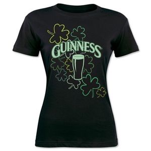 Guinness Women's Glow In The Dark T-Shirt - Black