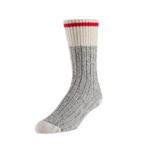 Duray Boreal Kids Socks - Grey Red Stripe
