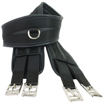 Leather girth without elastic ends