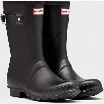 short matte black hunter boots