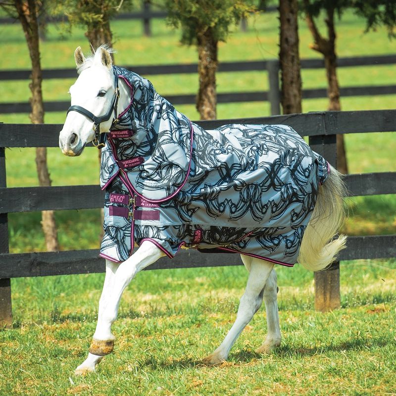 Amigo-Pony-Plus-200g-Turnout---Horse-Print-Purple-Pink-14697