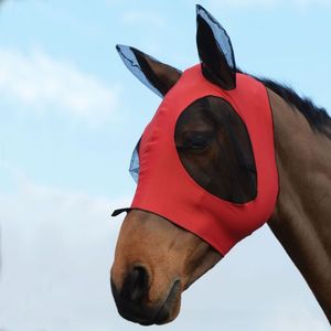 Weatherbeeta Stretch Bug Eye Saver Mask w/Ears - Red/Black