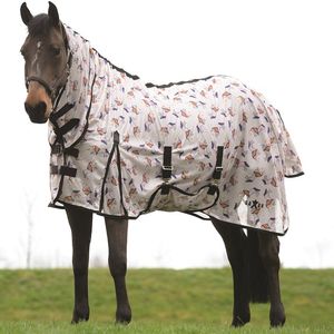 Saxon Mesh Fly Sheet with Gusset, Belly Cover & Combo Neck - Unicorns