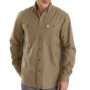 Carhartt Men's Rugged Flex Rigby Long Sleeve Work Shirt - Dark Khaki