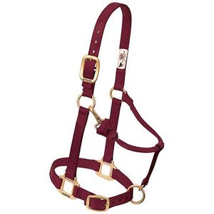 Weaver Original Adjustable Chin and Throat Snap Halter, 1" - Burgundy