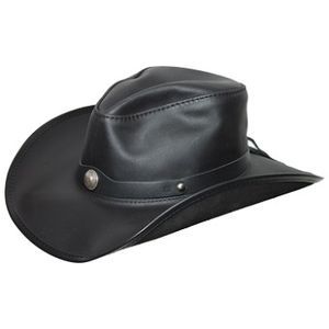 Head'N Home Western Leather Hat - Black