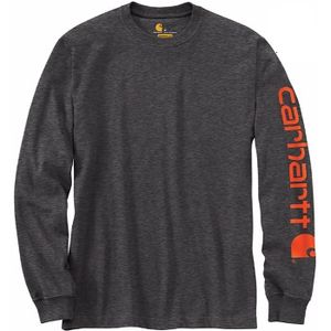 Carhartt Men’s Signature Sleeve Logo Long Sleeve Tee - Carbon Heather