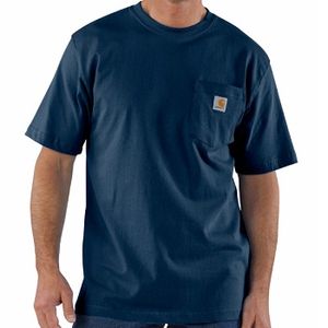 Carhartt Men's Loose Fit Heavyweight Pocket Short Sleeve T-Shirt - Navy
