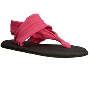 Sanuk Women's Flip Flops Black Gray Sandals Thong Yoga Mat 2 Sz 6 - 8 NEW