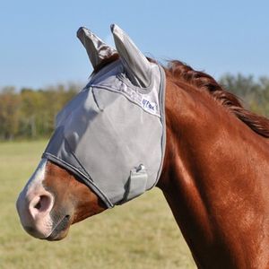 Cashel Crusader  Standard Nose Fly Mask  with Ears - Grey