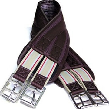 Neoflex Double Elastic Contoured Girth - Brown | www.applesaddlery