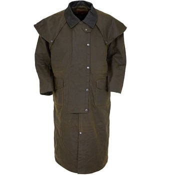 Outback-Trading-Stockman-Oilskin-Duster-with-Leather-Collar---Bronze-113191