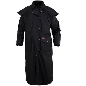 Outback-Trading-Stockman-Oilskin-Duster-With-Leather-Collar---Black-113185