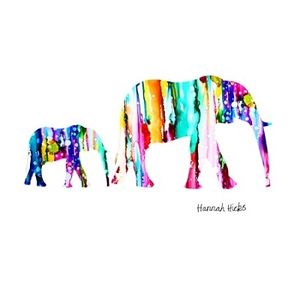 Hannah Hicks Art Card - Elephants