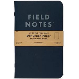 Field Notes Pitch Black Dot-Graph Large  Note  Book - 2-pack