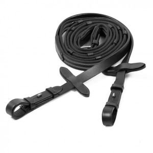 Schockemohle Sports Rubber Grip Web Reins - Black/Silver