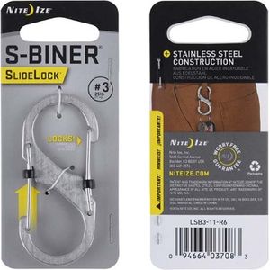 Nite Ize Slidelock Stainless Steel S-Biner #3 - Stainless