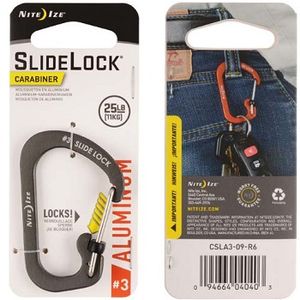 Nite Ize Slidelock Aluminum Carabiner #3 - Charcoal