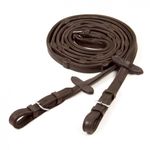 Schockemohle-Sports-Durasoft-Grip-Reins-with-Buckle---Dark-Brown-Silver-13793