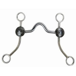 Stainless Steel Brushed Black Star Concho Western Bit