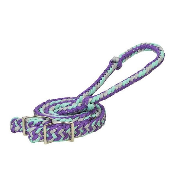 Weaver-Braided-Nylon-Barrel-Reins---Purple-Grey-Mint-Sparkle-242429